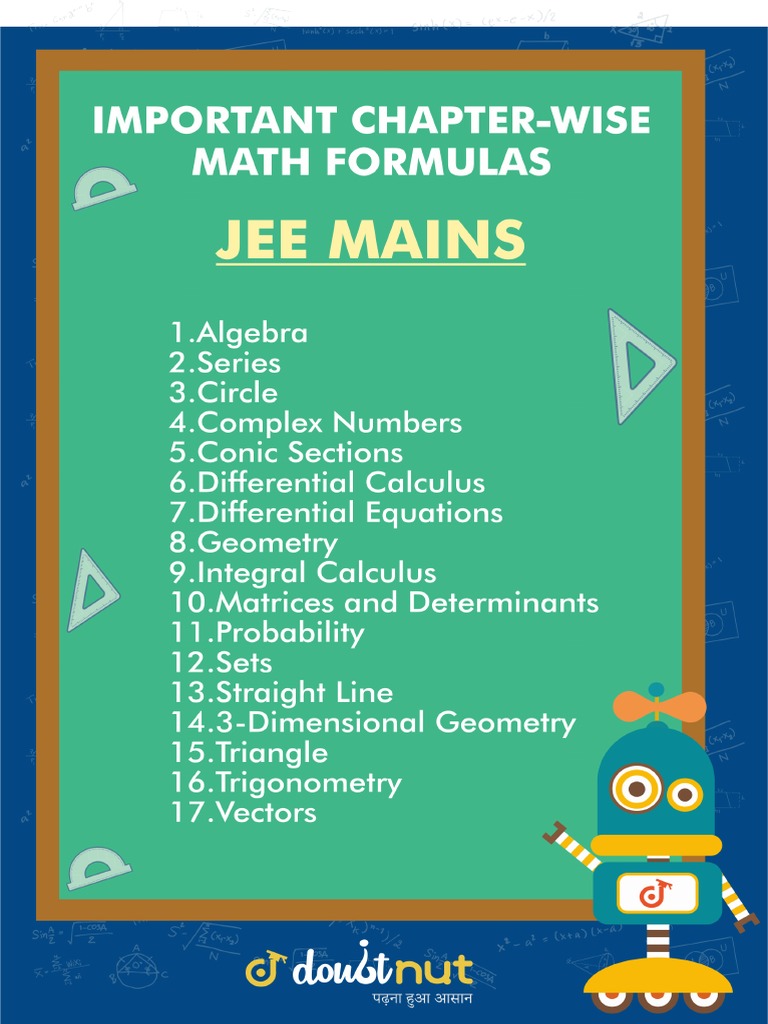 Comprehensive IIT JEE Maths Formulas | PDF | Series (Mathematics) | Series