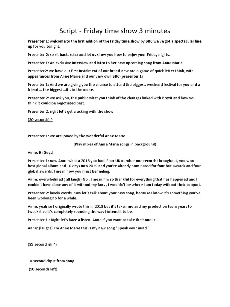 Script1 Draft 1 | PDF | Music Media | Music Industry