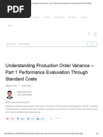 Understanding Production Order Variance - Part 1 Performance Evaluation Through Standard Costs