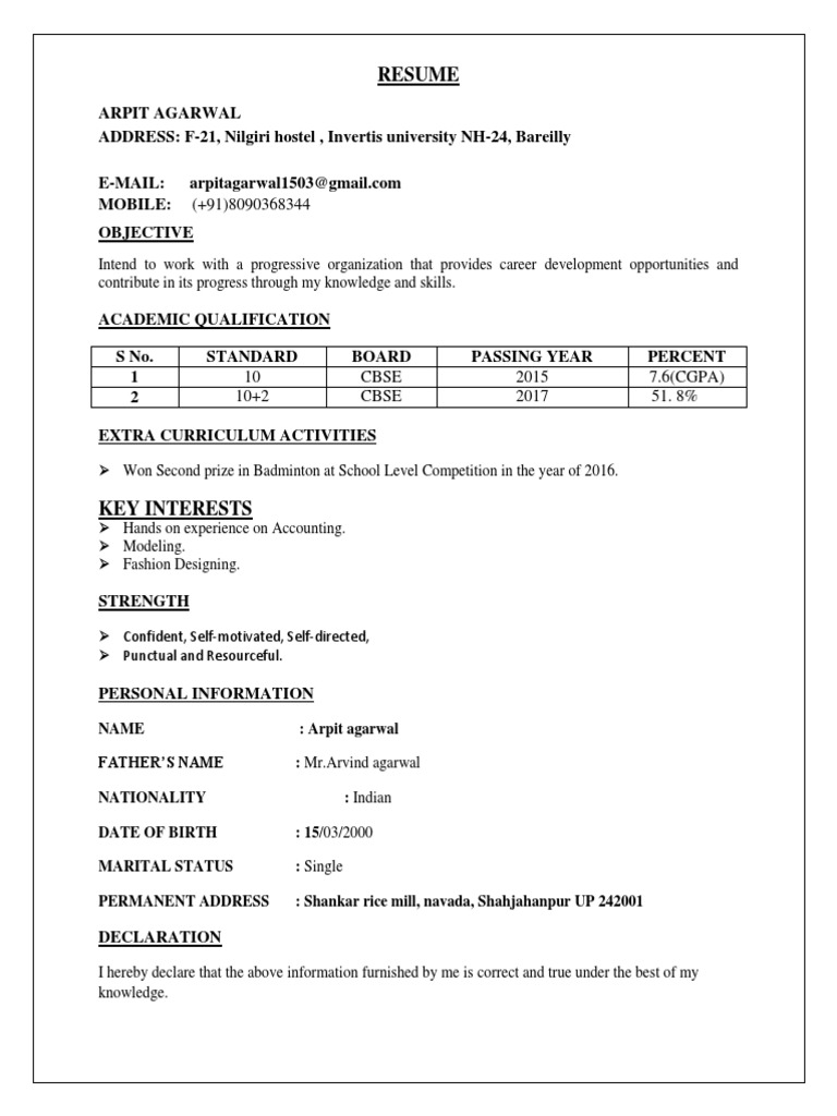 Arpit Agarwal Resume Overview | PDF
