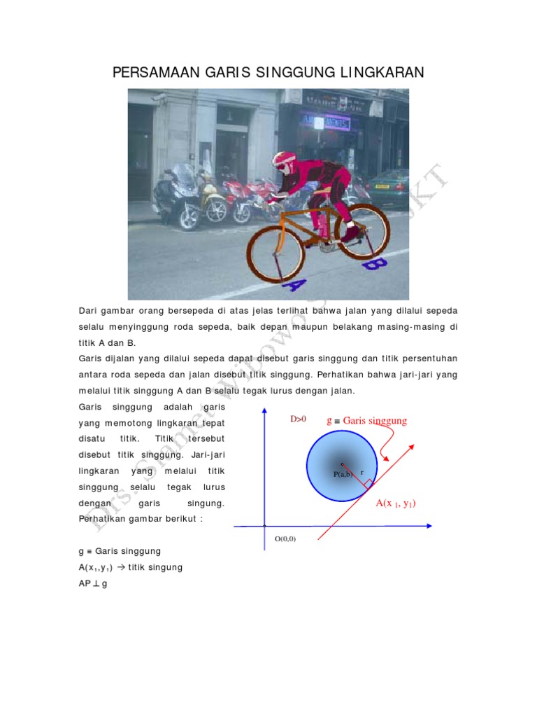 Soal Cerita Tentang Garis Singgung Lingkaran Rumah Pendidikan