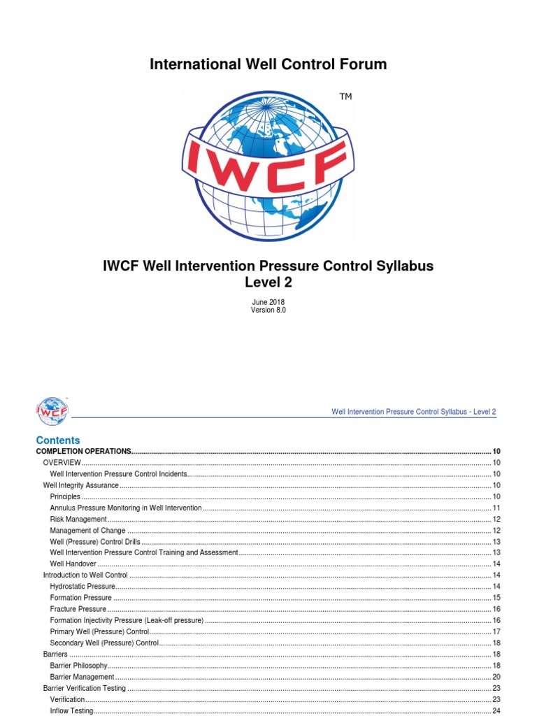 Well Intervention Pressure Control Guide | PDF | Gases | Civil Engineering