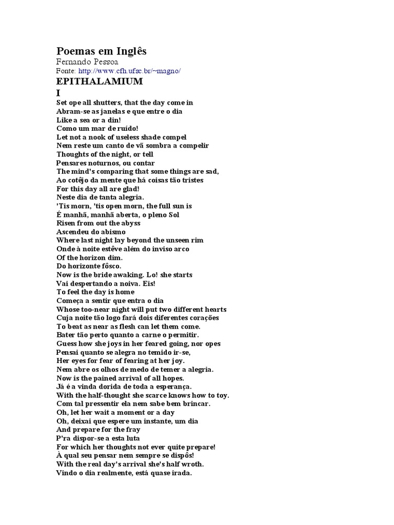 Poemas em Inglês com Tradução | PDF