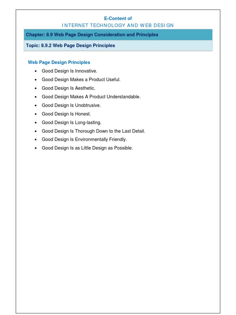 Web Page Design Principles Explained | PDF