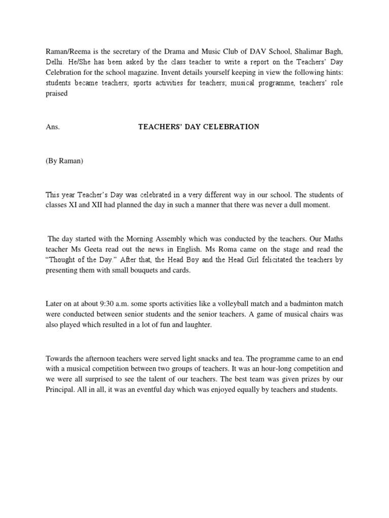 Report Writing  PDF  Sports  Leisure