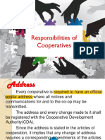 Responsibilities of Cooperatives