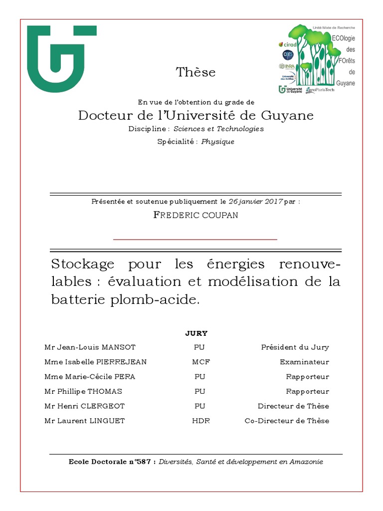 These Coupan PDF, PDF, Stockage de l'énergie