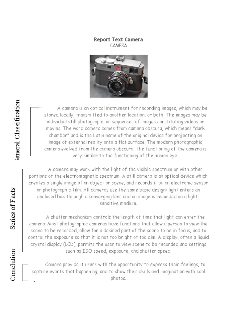 Report Text Camera | PDF | Camera | Art Media