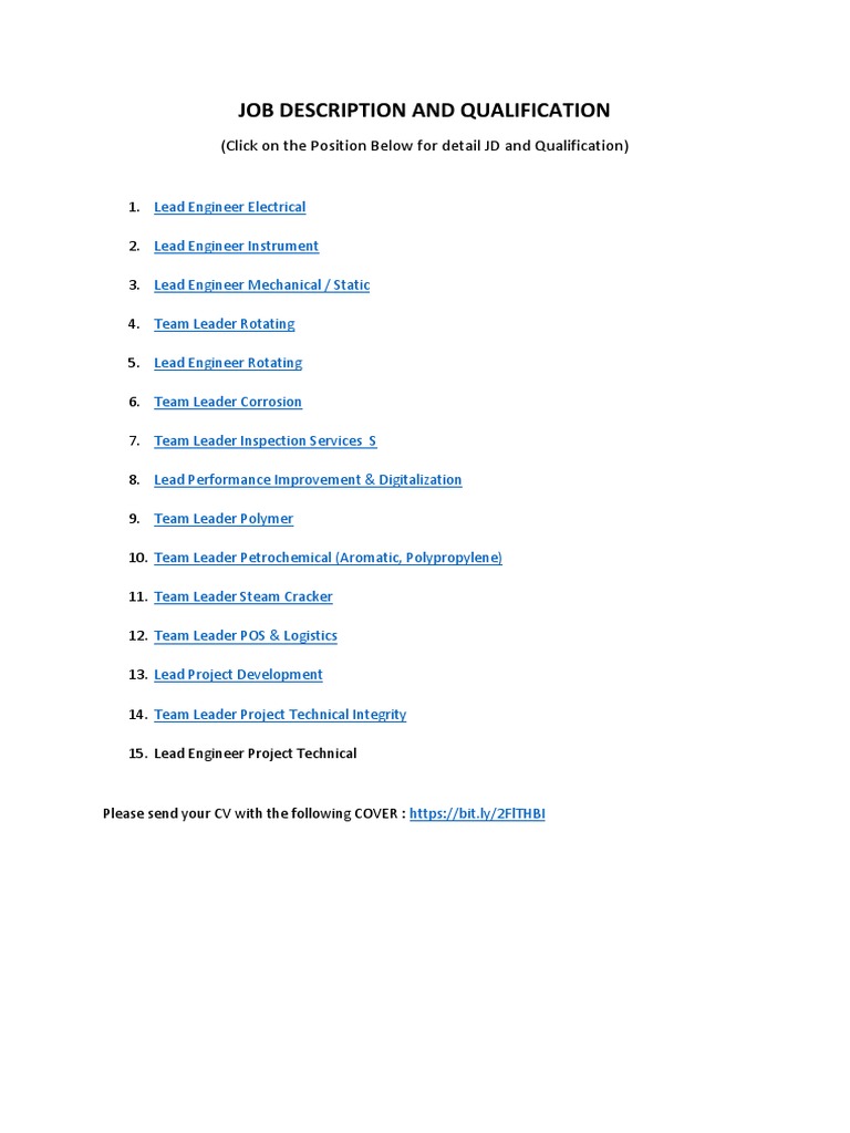 JD PDF | PDF | Competence (Human Resources) | Project Management