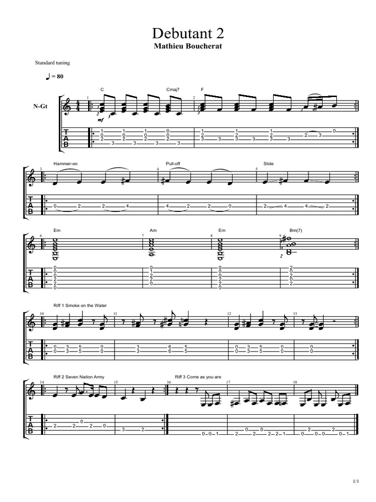 Guitar Tab Guide for Beginners | PDF | European Musical Instruments ...