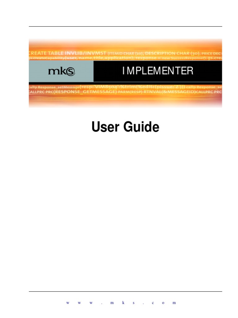 MKS Implementer User Guide v.5.3 PDF | PDF | Source Code | Computer ...
