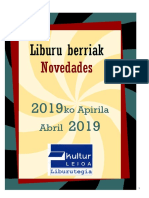 2019ko Apirileko Liburu Berriak - Novedades de Abril Del 2019