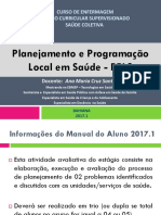 Curso de Enfermagem: Planejamento e Programação Local em Saúde (PPLS