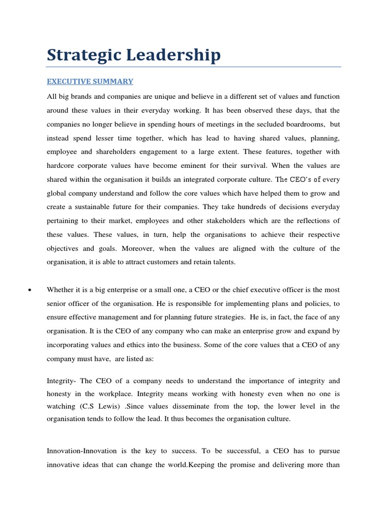 Core Values for Effective Leadership | PDF | Value (Ethics) | Leadership