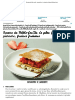 Recette de Mille-Feuille de Pâte Filo À La Pistache, Fraises Fraîches Facile