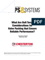 What Are Bolt Torque Considerations For Valve Packing That Ensure Reliable Performance