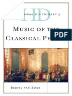 Historical Dictionary of Music of The Classical Period - Bertil Van Boer