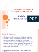 Module - 1 Bank and Banking: Merchant Banking & Financial Services