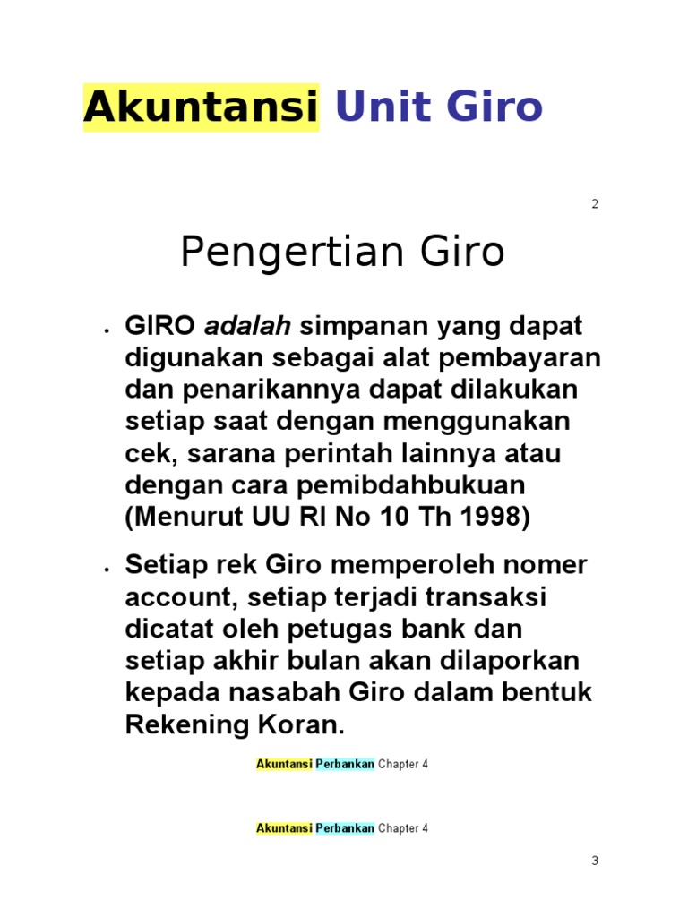 Akuntansi Unit Giro