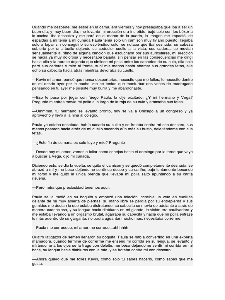 Follando A Mi Cuñada... Criando A Mi Sobrina PDF Amor Naturaleza