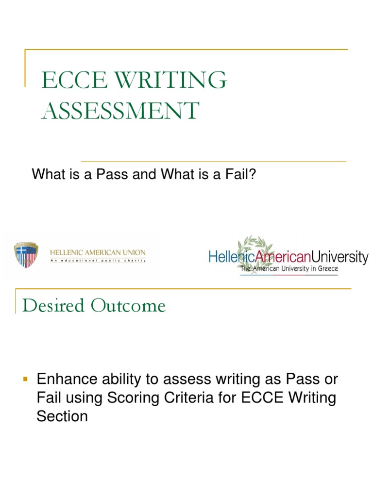 Ecce Writing Assessment What Is A Pass and What Is A Fail Winter 2009 ...