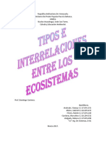 Tipos e Interrelaciones Entre Los Ecosistemas