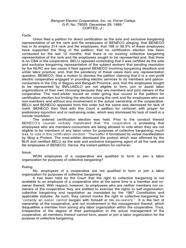 Benguet Electric Cooperative | PDF | Collective Bargaining | Trade Union