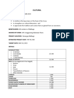 Cultural: Project Title: Sta. Cruzan 2019 Objectives