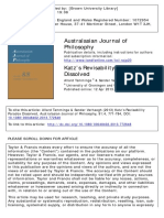 Australasian Journal of Philosophy: To Cite This Article: Allard Tamminga & Sander Verhaegh (2013) Katz's Revisability