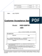 Customer Acceptance Specification: Model: HSD100IFW1