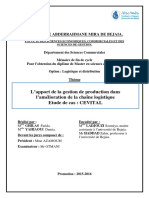 L'apport de La Gestion de Production Dans L'amélioration de La Chaîne Logistique PDF