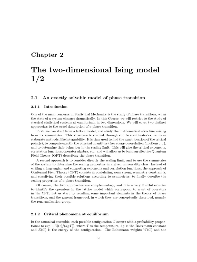 Two-Dimensional Ising Model Insights | PDF | Phase Transition | Quantum ...