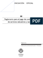 Reglamento para El Pago de Cuotas y Tarifas de Servicios Educativos y Escolares