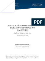 Balance Hidrico Superficial de La Subcuenca Del Rio Paltiurie PDF