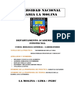 Informe de Biologia Laboratorio (DIVERSIDAD DE LA VIDA EUBACTERIAS, PROTISTAS Y HONGOS) Grupo, F2