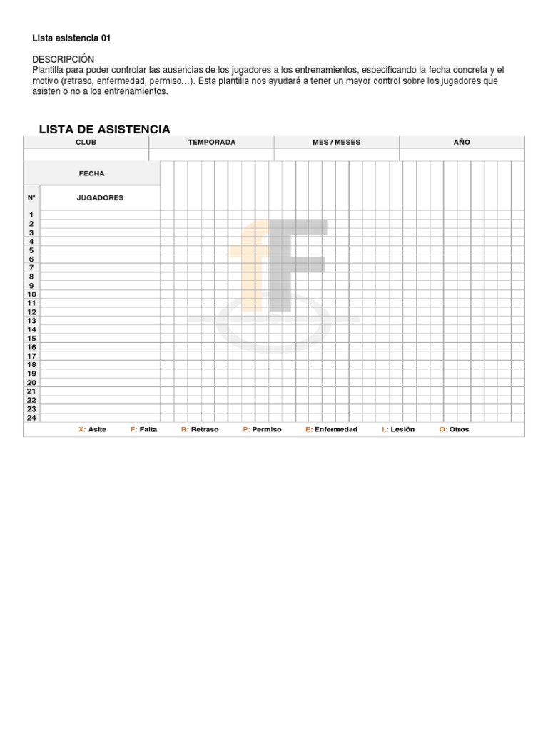 Lista de Asistencia PDF Asociación de