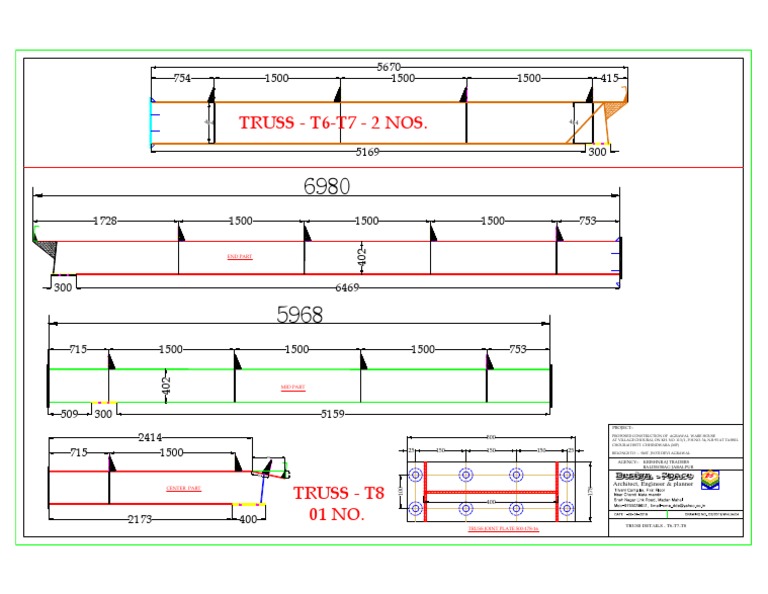 Truss - T6-T7 - 2 Nos.: End Part | PDF | Structural Engineering ...