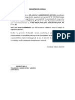 Declaración jurada ingeniero constatación predio Chimbote