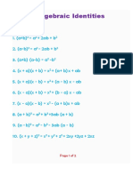 Algebraic Identities Maths finsLllllL