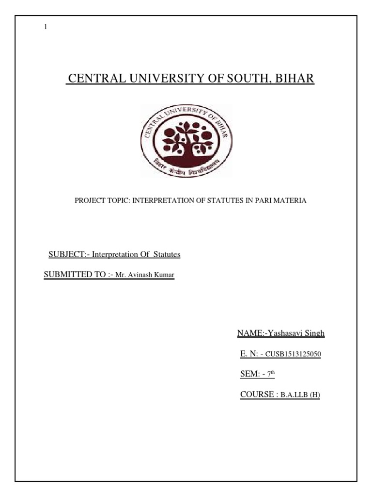 Interpretation Project PDF Statutory Interpretation Legal Documents