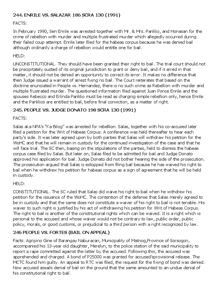 Enrile vs salazar 186 scra 130 1991 pdf bail arrest