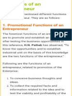Functions of An Entrepreneur