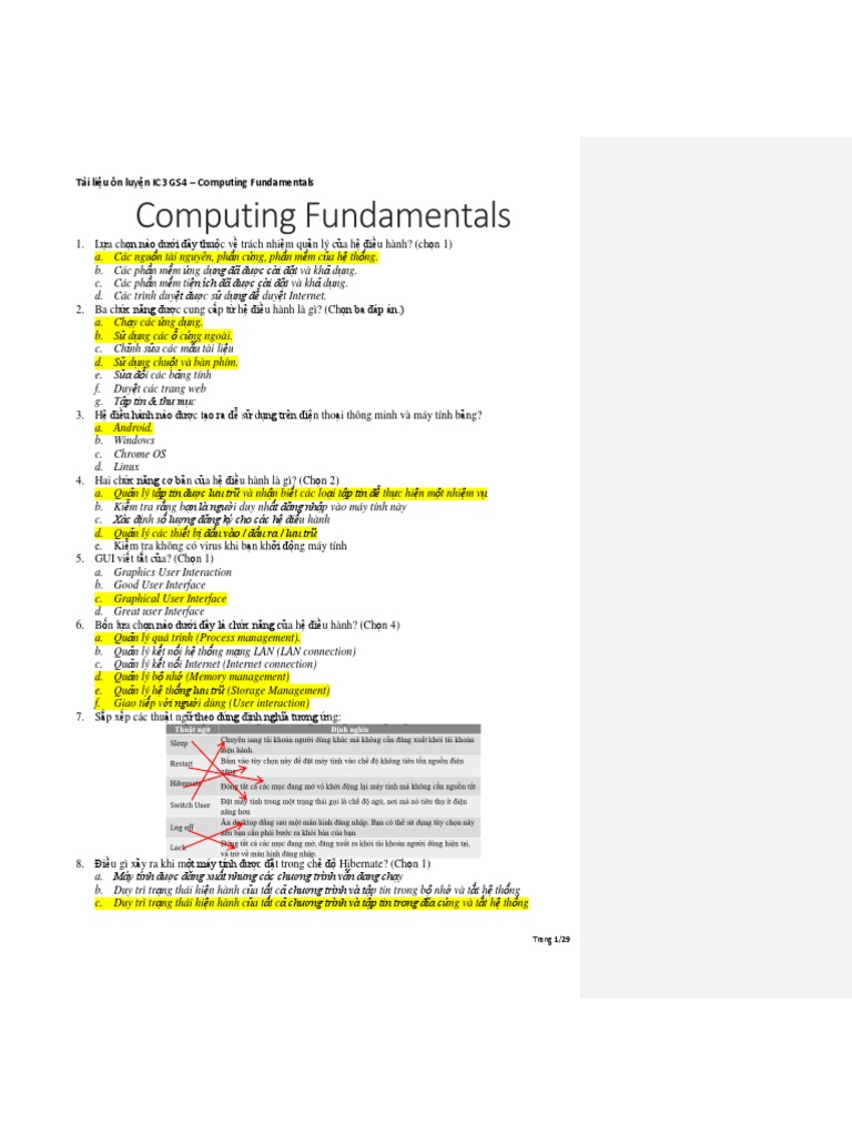 Dap An Ic3 gs4 Questions CF | PDF