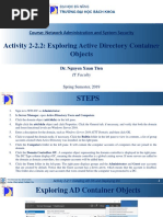 Activity 2-2.2: Exploring Active Directory Container Objects