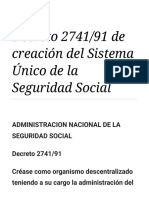 Decreto 2741 - 91 de Creación Del Sistema Único de La Seguridad Social - Wikisource
