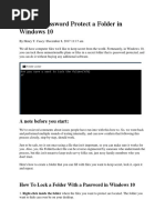 How To Password Protect A Folder in Windows 10