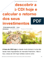 Como Descobrir A Taxa Do CDI Hoje e Calcular o Retorno Dos Seus Investimentos - O Primo Rico