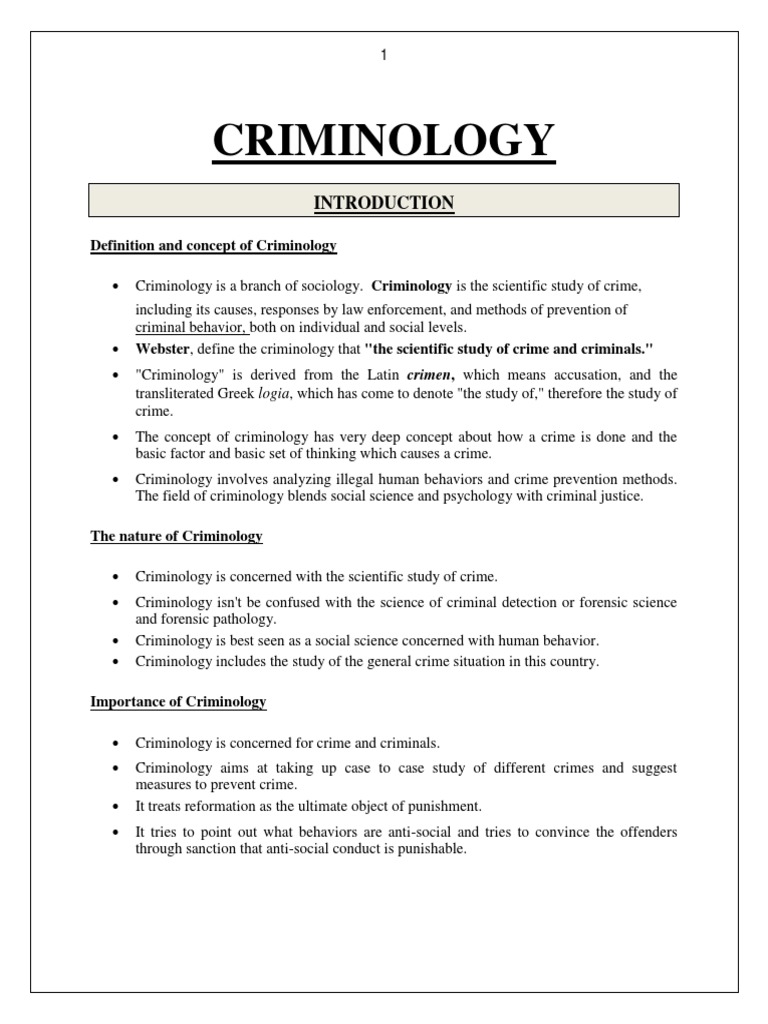 thesis example about criminology