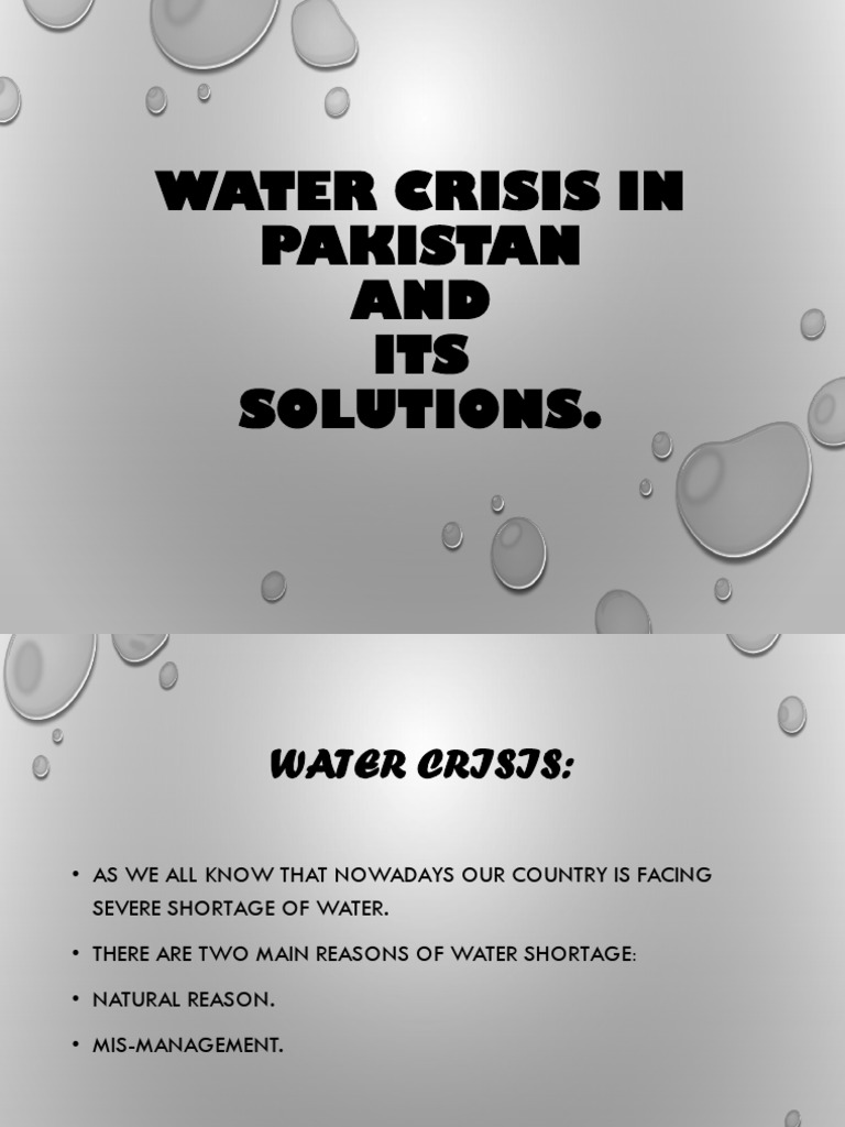 Pakistan's Water Crisis: Causes and Solutions | PDF | Water Scarcity ...