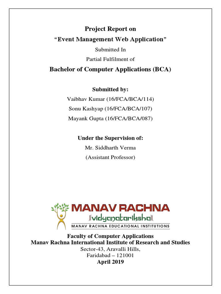 Event Management Web App Project Report | PDF | Software Testing ...
